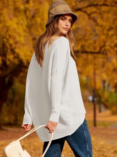 Vista 7 de Caracilia Women Boat Neck Batwing Long Sleeve 2024 Fall Oversized Ribbed Knit Pullover Sweaters Baggy Jumper Tunic Tops