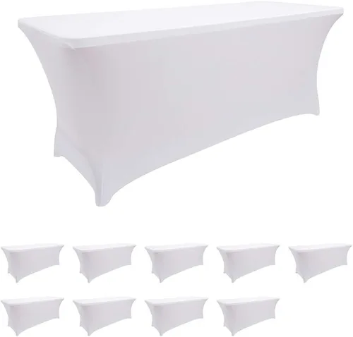 Vista 20 de LZY Cubierta de Mesa Elástica Ajustable de Spandex para Mesa Plegable de 6 pies, 4 pies o 8 pies, Mantel de Cóctel Rectangular, Perfecto para Champn