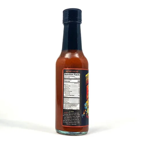 Vista 2 de Torchbearer Sauces Brimestone TorchedStone - Salsa picante tailandesa XXX, nivel de calor 6 – Fiery Carolina Reaper y escorpio pimienta tailandesa
