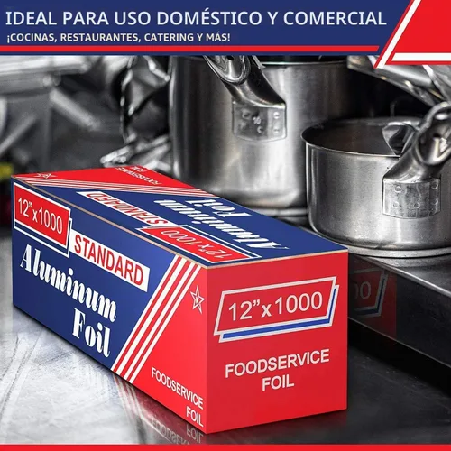 Vista 5 de Rollo de papel de aluminio estándar para servicio de alimentos de 12" x 1000