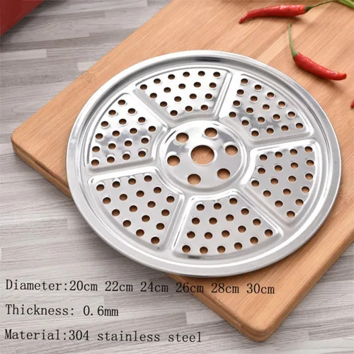 Vista 2 de ECYC Ltd Estante redondo de acero inoxidable para bandeja de vapor de 14 pulgadas, soporte de bandeja de vapor para olla a presión, estante de vapor