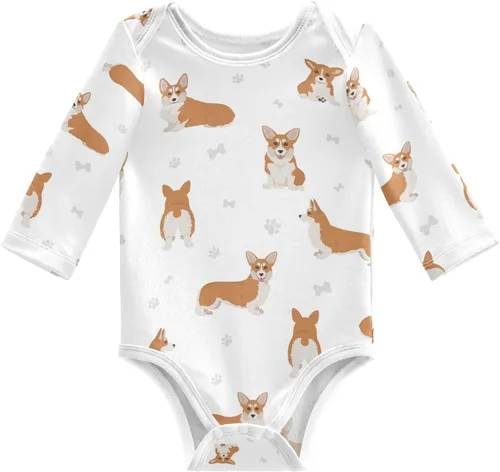 Vista 26 de vvfelixl Body de bebé negro Pug blanco manga larga algodón ropa de bebé para niños niñas 0-24 meses Multi1