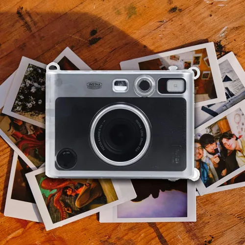 Vista 2 de Mini Evo - Funda transparente para cámara instantánea Fujifilm Instax Mini Evo, protector de impresora fotográfica transparente con correa