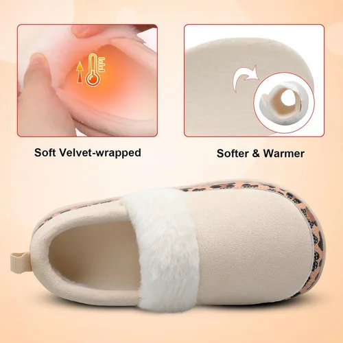 Vista 3 de Scurtain Pantuflas tipo mocasín para mujer, cómodas y cómodas botas de invierno con suela de goma cómoda