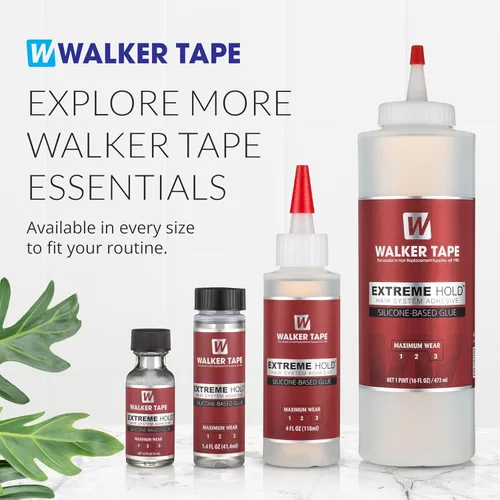 Vista 8 de Walker Tape Extreme Hold - Adhesivo con cepillo de 1/2 fl oz, pegamento de peluca de encaje impermeable de uso máximo para pelucas de encaje