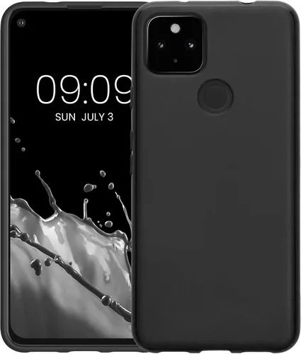 Vista 4 de kwmobile Funda compatible con Google Pixel 5a 5G - Funda protectora de silicona TPU suave y delgada - Negro
