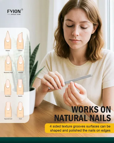 Vista 5 de FVION 2 limas de uñas largas de acero inoxidable de doble cara para uñas gruesas, lima profesional de uñas de los pies, herramienta de cuidado