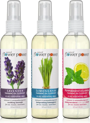 Vista 10 de Natural Flower Power Ambientador en aerosol – Eliminador de olores con aceites esenciales – Hogar, automóvil y tela – Libre de crueldad animal