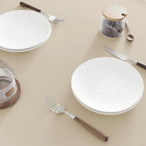 Vista 4 de Veblandy Mantel rectangular impermeable, a prueba de derrames y sin arrugas, de tela lavable, para decoración de mesa de cocina y comedor, funda