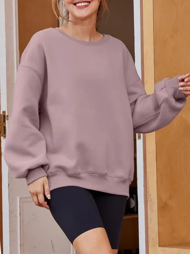 Vista 2 de EFAN Sudaderas de manga larga para mujer, cuello redondo, sudadera casual para otoño 2023