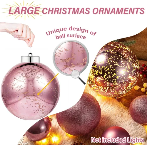 Vista 3 de XmasExp Adornos de Navidad grandes de 8 pulgadas, decoración de árbol gigante, bolas colgantes decorativas inastillables para decoración de fiestas