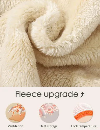 Vista 3 de Gihuo Sudadera con capucha cálida de invierno para mujer con forro polar Sherpa