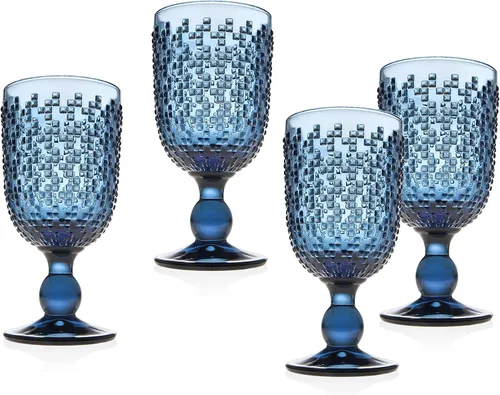 Vista 5 de Godinger Vasos Highball Vaso para bebidas Alba Azul – Juego de 4