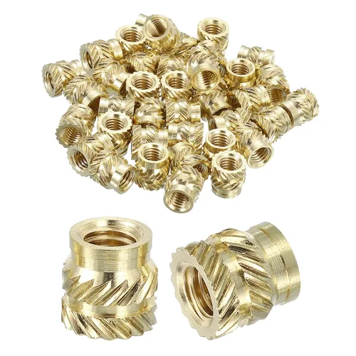 Vista 26 de uxcell Tuercas de inserción moleteadas, 100 piezas M1 x 1.5mm L x 2mm DE 3D Impresión de latón Tuercas de inserción roscadas hembras Insertos