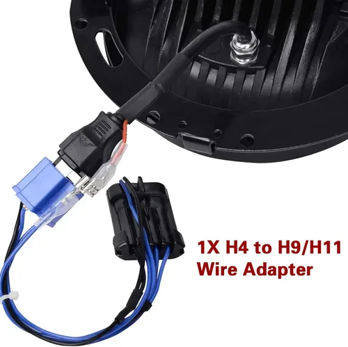 Vista 4 de Soporte de montaje para faro redondo de 7 pulgadas para montaje de faro de Harley Davidson, Negro