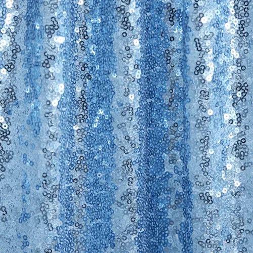 Vista 5 de B-COOL Mantel de lentejuelas con brillo para mesas, color azul bebé, mantel de lentejuelas para decoración de mesas, para bodas, Navidad