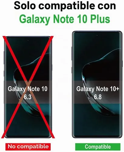 Vista 2 de AACL para Samsung Galaxy Note 10 Plus Protector de pantalla de vidrio templado curvado Compatible con escáner ultrasónico de huellas dactilares