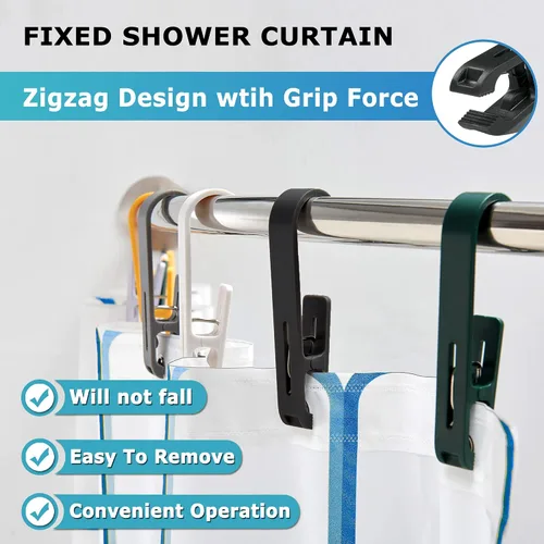 Vista 5 de Ganchos de Lavandería con Clips Colgador Organizador de Armario Pinzas Calcetines Botas Sujetadores Toallas para Baño Armario Cocina Oficina 4 Negro