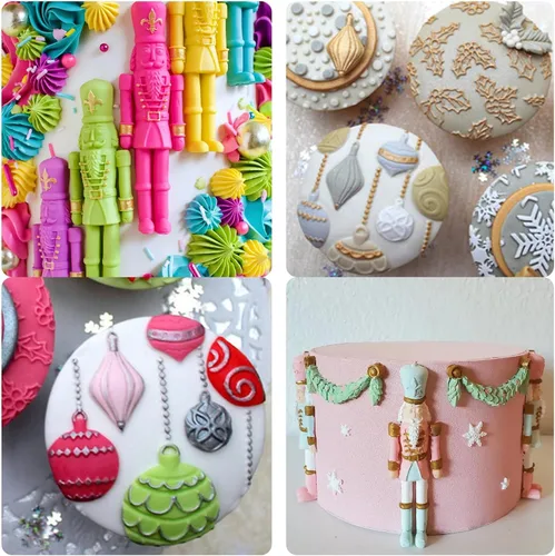 Vista 5 de Molde de silicona para soldado cascanueces, adornos de bolas de Navidad, molde de chocolate, decoración de pastel de Navidad, moldes para hornear