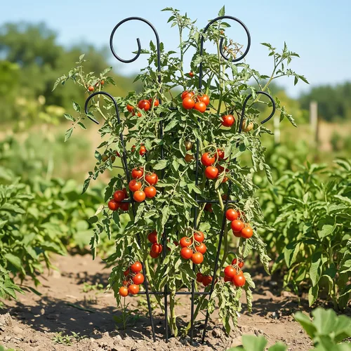 Vista 6 de Thealyn Paquete de 4 enrejados de plantas de 23 pulgadas para plantas en maceta, enrejado de jardín de metal para plantas trepadoras, soporte