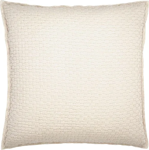 Vista 4 de Pine Cone Hill Lodi Alabaster Matelasse funda de almohada, tamaño estándar, patrón sólido color marfil