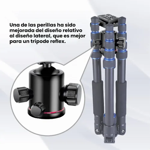 Vista 5 de Ball Head Manbily - Cabeza de trípode de metal de aluminio, cabeza monopie panorámica de 360° con placa extra Arca Swiss de liberación rápida, carga