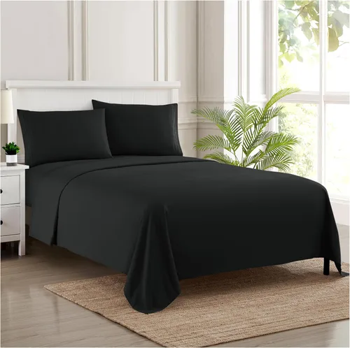 Vista 68 de Juego de sábanas extrasuaves de tamaño individual, ropa de cama transpirable y lujosa con correas elásticas integradas para las esquinas, colección