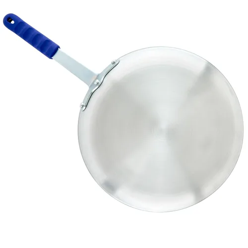 Vista 5 de Winco Sartén/Sartén para freír de aluminio de grado comercial, acabado natural con mango de toque frío, 14 pulgadas