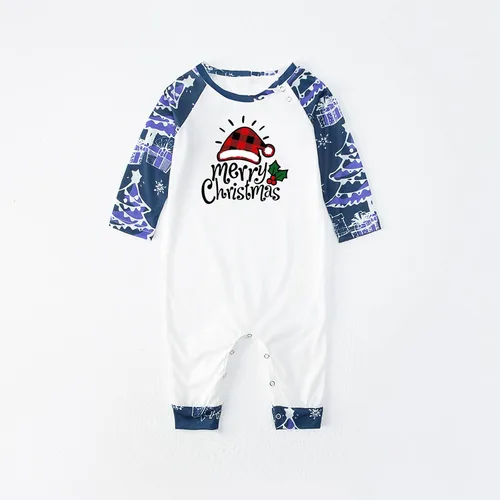 Vista 5 de Conjunto de pijamas familiares de Navidad a juego, diseño de leopardo, a cuadros, árbol de Navidad, pijamas de Navidad para familia