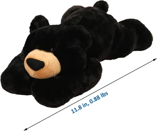 Vista 4 de Hronsa Animales de Peluche con Peso, Juguete de Animal de Peluche de Oso con Peso Lindo Cojín de Peluche de Oso Negro para Adultos Niños y Niñas