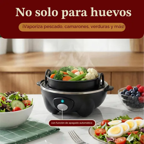 Vista 5 de Elite Gourmet EGC-007B # - Olla rápida para huevos, 7 huevos fáciles de pelar, duros, medianos, suaves, escalfador, máquina de tortillas, apagado