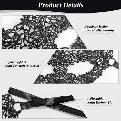 Vista 4 de Masquerade Mask for Women, Lace Masquerade Mask