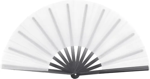 Vista 11 de Quacc Ventilador de mano plegable grande de 13 pulgadas, tela de nailon vintage, retro, gran abanico para baile de línea, festival chino de Kung Fu