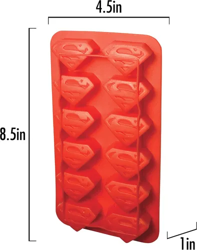 Vista 4 de ICUP Superman - Bandeja para cubitos de hielo, 8.5 x 4.5 x .9, color rojo