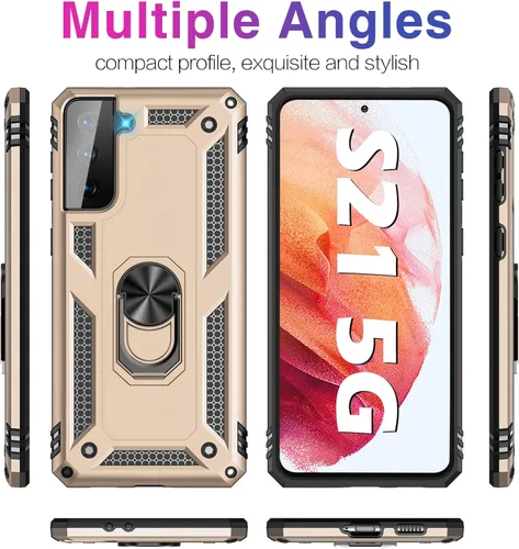 Vista 5 de Funda para Samsung Galaxy S21 5G resistente con protector de pantalla integrado, armadura dura, funda anticaída militar para Samsung S21 5G 6.2 2021
