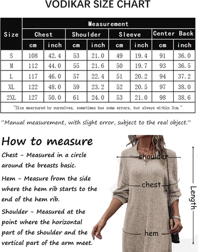 Vista 7 de Vodikar Women's Ribbed Knit Shift Midi Dress Fleece Quarter Zip Polo Neck Long Sleeve 2023 Fall Fashion Knitted Dresses