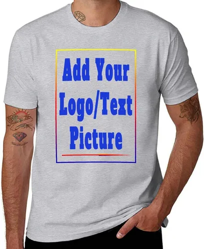Vista 2 de Custom Personalized Men's Cotton T-Shirts Design Your Own Custom Prints