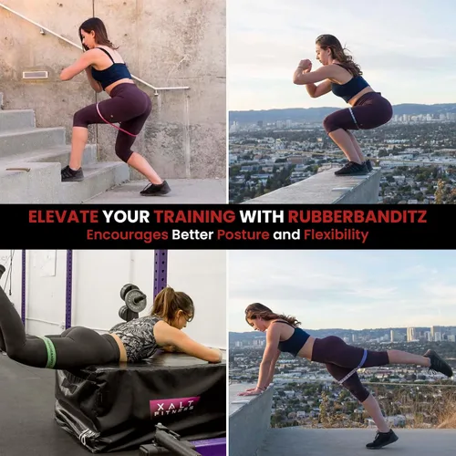 Vista 2 de Rubberbanditz Bandas extra gruesas para glúteos y piernas, mini bucle para caderas, muslos, glúteos, abdominales, bandas de resistencia de cadera