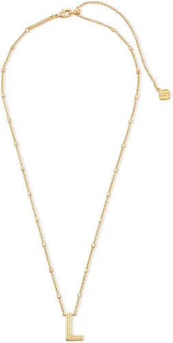 Vista 2 de Kendra Scott Collar con dije de letra, de la A a la Z, para mujer, joyería de moda, latón chapado en oro de 14quilates