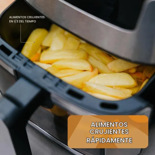 Vista 6 de Stilaris - Freidora de aire digital de 4.5 L, compacta y no tóxica para cocinas pequeñas, fácil de usar con controles táctiles de precisión, comidas