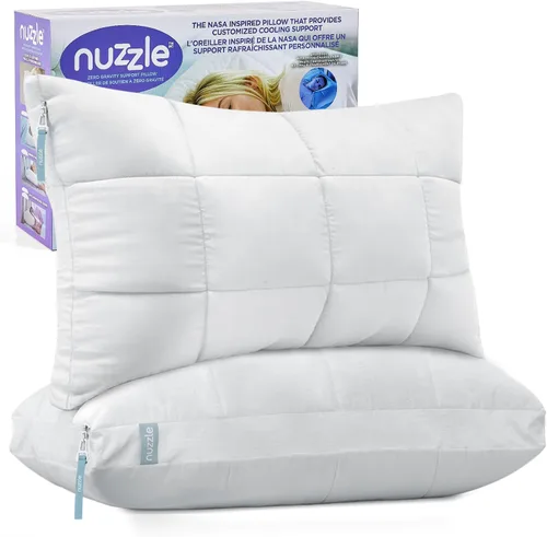 Vista 16 de Nuzzle - Almohada de enfriamiento ajustable para dormir de lado, almohada de cama de tamaño estándar de lujo colección hotel - Mejor almohada