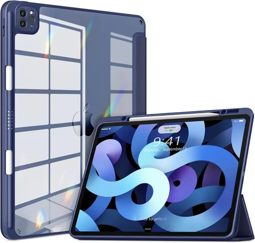 Vista 14 de VIKESI Funda para iPad Pro 12.9 de 6ª/5ª/4ª/3ª/3ª generación 2022/2021/2020/2018, cubierta trasera transparente