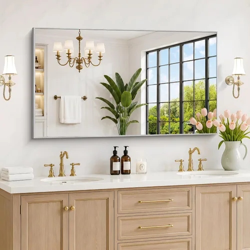 Vista 62 de DESBING 16"x20" Bathroom Mirror for Over Sink, Black Framed Wall Mirror Negro