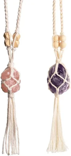 Vista 21 de Adornos de piedras preciosas naturales, cristales curativos, adorno colgante de Feng Shui para automóvil, ventana, decoración del hogar (A- citrino)