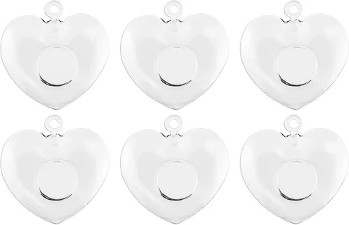 Vista 9 de WGV - Terrario colgante de cristal para plantas, ancho 5 pulgadas, altura 5 pulgadas, corazón de San Valentín, maceta de aire para suculentas, luz