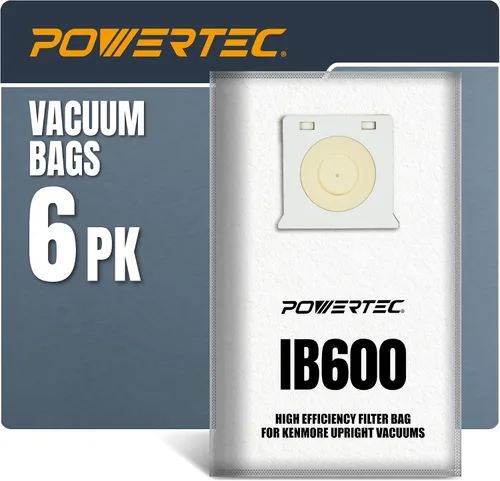 Vista 8 de POWERTEC 53292 Bolsas de vacío tipo Q para Kenmore, paquete de 6, bolsas de repuesto para aspiradoras de recipiente 81615, 81214, 81414, 81714