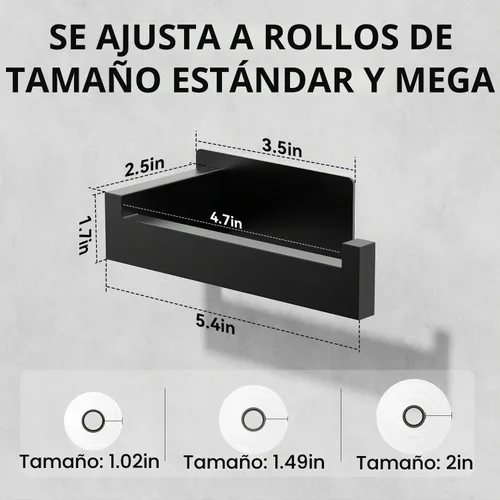 Vista 2 de Auxmir Soporte de papel higiénico autoadhesivo, soporte para rollo de baño