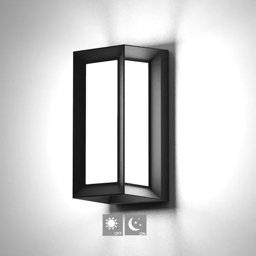 Vista 8 de Sytmhoe Luces de pared exteriores del anochecer al amanecer, moderna lámpara LED para exteriores, aplique de pared negro de 3000 K, luz exterior