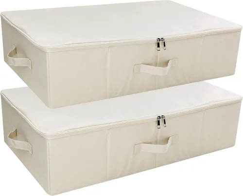 Vista 14 de iwill CREATE PRO Contenedores organizadores plegables de almacenamiento para zapatos debajo de la cama con tapa, cesta organizadora de ropa debajo
