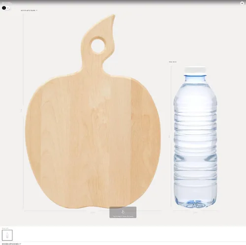 Vista 2 de Tabla de cortar de madera de 11 pulgadas, paquete de 1 tabla de cortar en forma de manzana con asa, tablas de charcutería, tablas de cortar, por